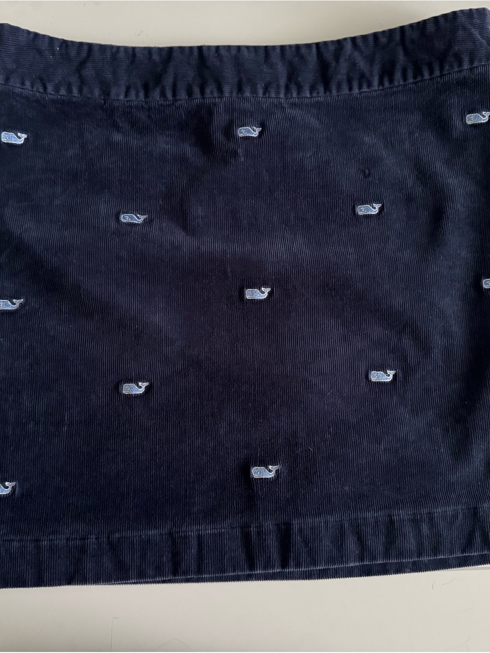 Vineyard Vines Classic Navy Whale-Embroidered Corduroy Skirt